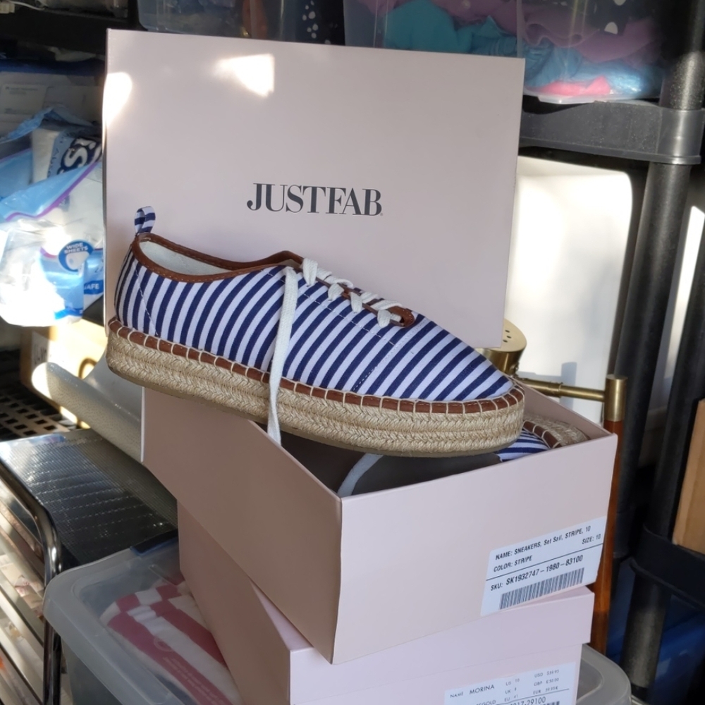 JustFab Striped Sneakers Size 10
